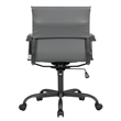 LeisureMod Harris Leather Office Swivel Chair with Iron Frame in Gray
