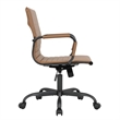 LeisureMod Harris Leather Office Swivel Chair with Iron Frame in Light Brown