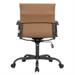 LeisureMod Harris Leather Office Swivel Chair with Iron Frame in Light Brown