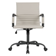 LeisureMod Harris Leather Office Swivel Chair with Iron Frame in Teal
