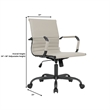 LeisureMod Harris Leather Office Swivel Chair with Iron Frame in Teal