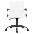 LeisureMod Harris Leather Office Swivel Chair with Iron Frame in White