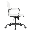 LeisureMod Harris Leather Office Swivel Chair with Iron Frame in White