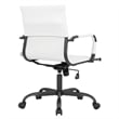 LeisureMod Harris Leather Office Swivel Chair with Iron Frame in White
