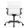 LeisureMod Harris Leather Office Swivel Chair with Iron Frame in White