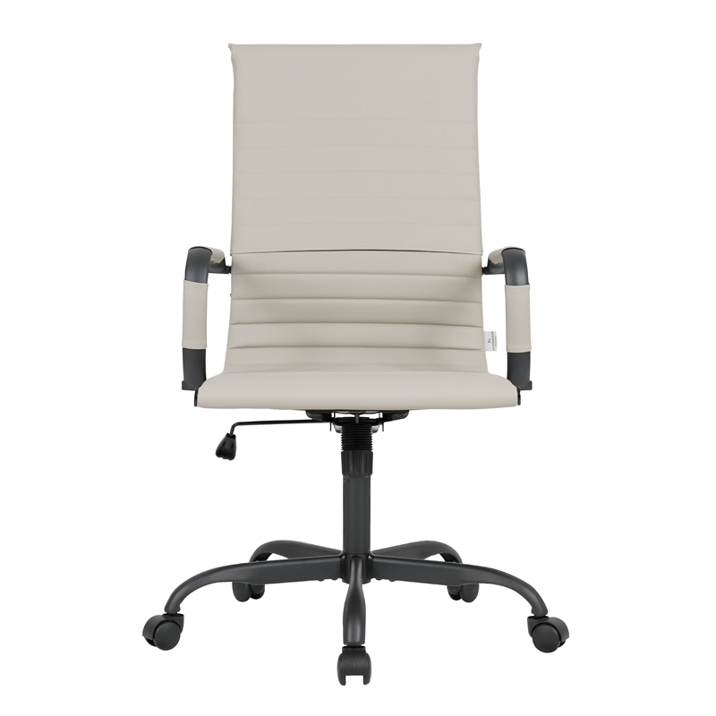 LeisureMod Harris High-Back Leather Office Chair in Black Iron in in Teal