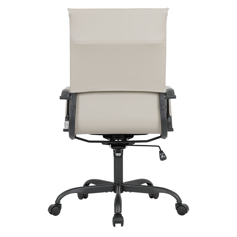 LeisureMod Harris High-Back Leather Office Chair in Black Iron in in Teal