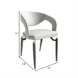 LeisureMod Entice Dining Chair in PU Leather with Iron Legs in Gray