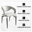 LeisureMod Entice Dining Chair in PU Leather with Iron Legs in Gray