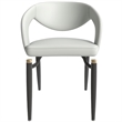 LeisureMod Entice Dining Chair in PU Leather with Iron Legs in Gray