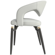LeisureMod Entice Dining Chair in PU Leather with Iron Legs in Gray