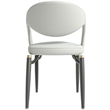 LeisureMod Entice Dining Chair in PU Leather with Iron Legs in Gray