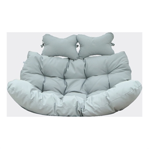 LeisureMod 2 Person Modern Upholstered Hanging Egg Swing Cushion in Light Grey