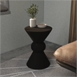 LeisureMod Fiberstone Side Table Round Accent End Table Echo Series in Dark Gray