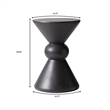 LeisureMod Fiberstone Side Table Round Accent End Table Echo Series in Dark Gray