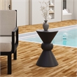 LeisureMod Fiberstone Side Table Round Accent End Table Echo Series in Dark Gray