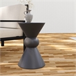 LeisureMod Fiberstone Side Table Round Accent End Table Echo Series in Dark Gray
