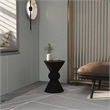 LeisureMod Fiberstone Side Table Round Accent End Table Echo Series in Dark Gray