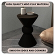 LeisureMod Fiberstone Side Table Round Accent End Table Echo Series in Dark Gray
