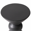 LeisureMod Fiberstone Side Table Round Accent End Table Echo Series in Dark Gray