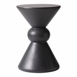 LeisureMod Fiberstone Side Table Round Accent End Table Echo Series in Dark Gray