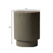 LeisureMod Fiberstone Side Table Round Accent End Table Eden Series in Gray