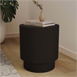 LeisureMod Fiberstone Side Table Round Accent End Table Eden Series in Black