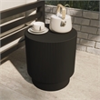 LeisureMod Fiberstone Side Table Round Accent End Table Eden Series in Black