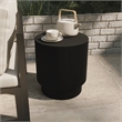 LeisureMod Fiberstone Side Table Round Accent End Table Eden Series in Black