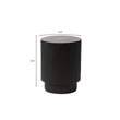 LeisureMod Fiberstone Side Table Round Accent End Table Eden Series in Black
