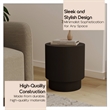 LeisureMod Fiberstone Side Table Round Accent End Table Eden Series in Black