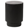 LeisureMod Fiberstone Side Table Round Accent End Table Eden Series in Black