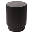 LeisureMod Fiberstone Side Table Round Accent End Table Eden Series in Black