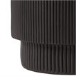 LeisureMod Fiberstone Side Table Round Accent End Table Eden Series in Black