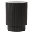 LeisureMod Fiberstone Side Table Round Accent End Table Eden Series in Black