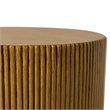 LeisureMod Fiberstone Side Table Round Accent End Table Eden Series in Brown