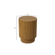 LeisureMod Fiberstone Side Table Round Accent End Table Eden Series in Brown