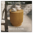 LeisureMod Fiberstone Side Table Round Accent End Table Eden Series in Brown