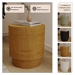 LeisureMod Fiberstone Side Table Round Accent End Table Eden Series in Brown