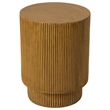 LeisureMod Fiberstone Side Table Round Accent End Table Eden Series in Brown