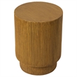 LeisureMod Fiberstone Side Table Round Accent End Table Eden Series in Brown