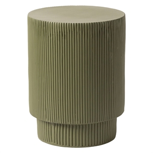 LeisureMod Fiberstone Side Table Round Accent End Table Eden Series in Green