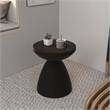 LeisureMod Fiberstone Side Table Round End Table Dune Series in Black