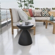 LeisureMod Fiberstone Side Table Round End Table Dune Series in Black