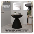LeisureMod Fiberstone Side Table Round End Table Dune Series in Black