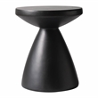 LeisureMod Fiberstone Side Table Round End Table Dune Series in Black