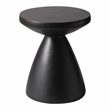 LeisureMod Fiberstone Side Table Round End Table Dune Series in Black