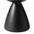 LeisureMod Fiberstone Side Table Round End Table Dune Series in Black