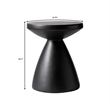 LeisureMod Fiberstone Side Table Round End Table Dune Series in Black