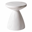 LeisureMod Fiberstone Side Table Round End Table Dune Series in Marble White